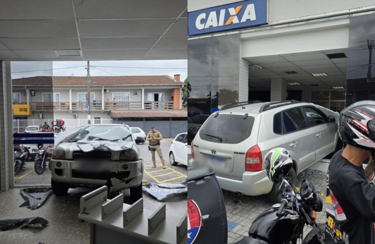 Motorista invade agência bancária e clientes são atingidos por estilhaços em SC