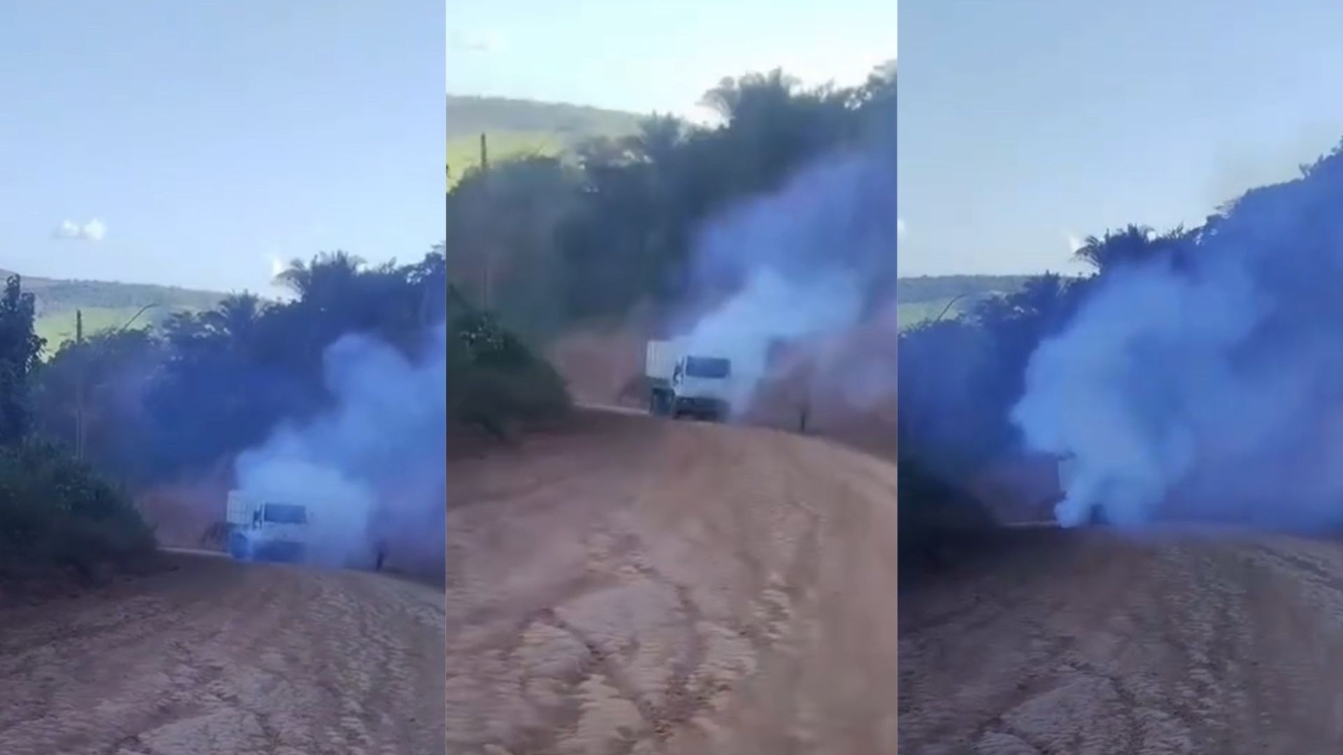 VÍDEO: Caminhão boiadeiro pega fogo na MA-008, entre Paulo Ramos e Marajá do Sena 