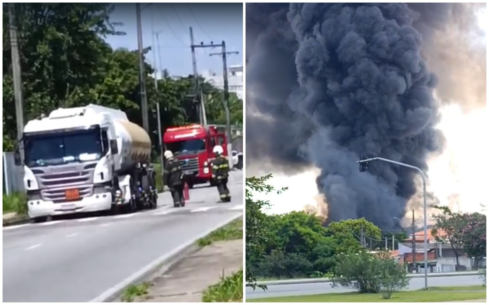 Combustível vaza de caminhão-tanque, causa incêndio em rede de esgoto e interdita avenida em Sorocaba