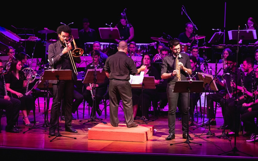 A banda Sinfônica da Alma se apresenta em Guará (SP) — Foto: Divulgação