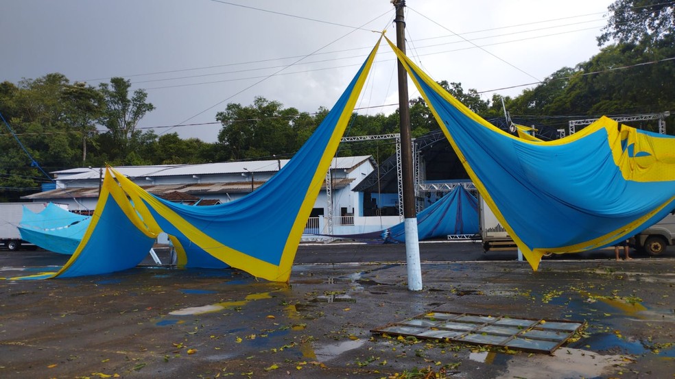 Águas de Chapecó, após temporal em 7 de fevereiro — Foto: Prefeitura de Águas de Chapecó/Divulgação