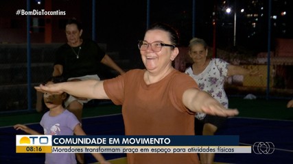 Moradores transformam praça em espaço para atividades físicas em Palmas
