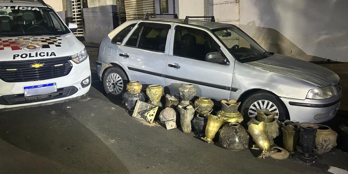 Cobre e bronze: 4 homens são presos por furto de 24 jarros do Cemitério Municipal da Saudade em Piracicaba