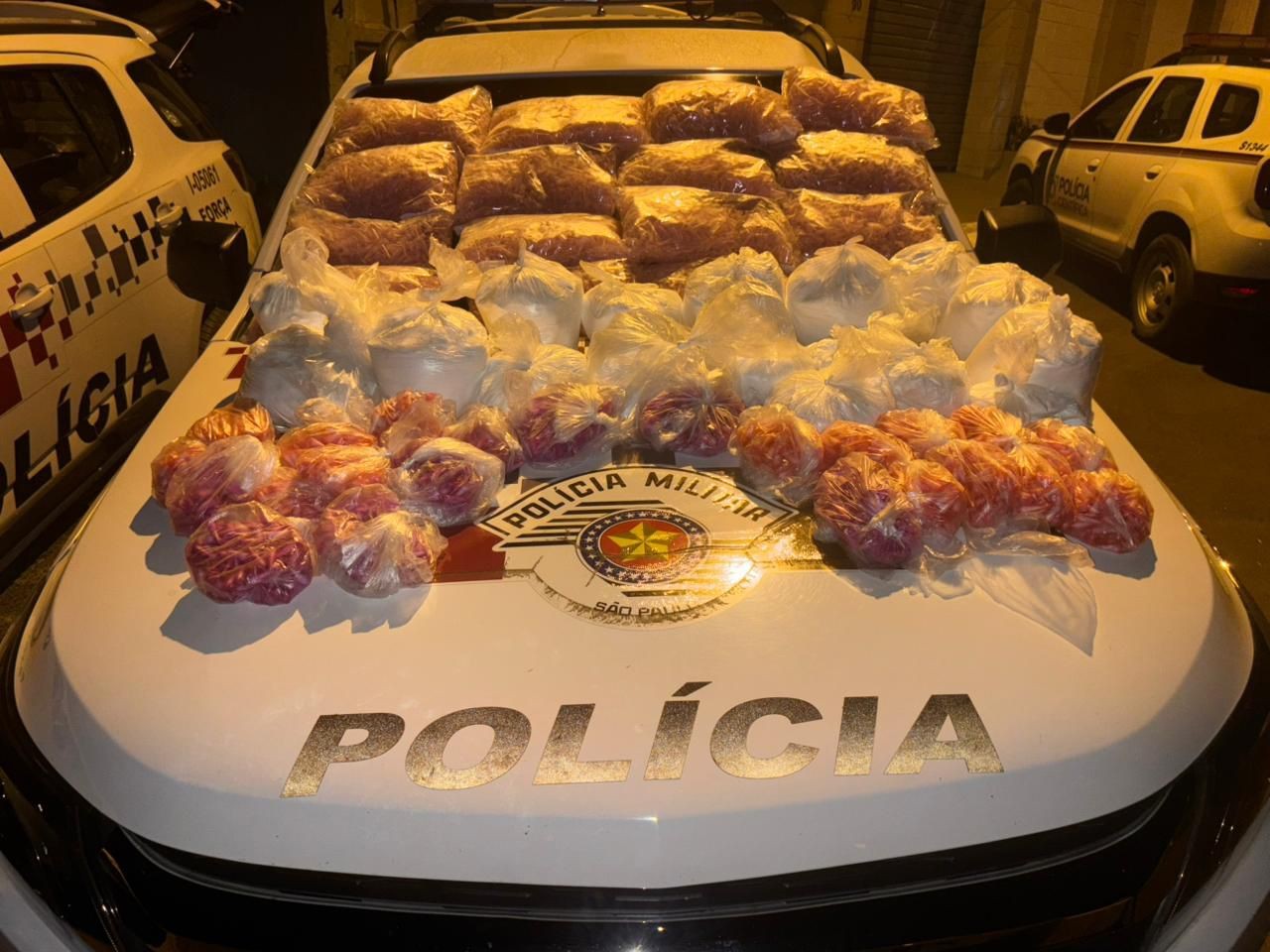 Polícia Militar apreende 116 kg de drogas em Taubaté, SP