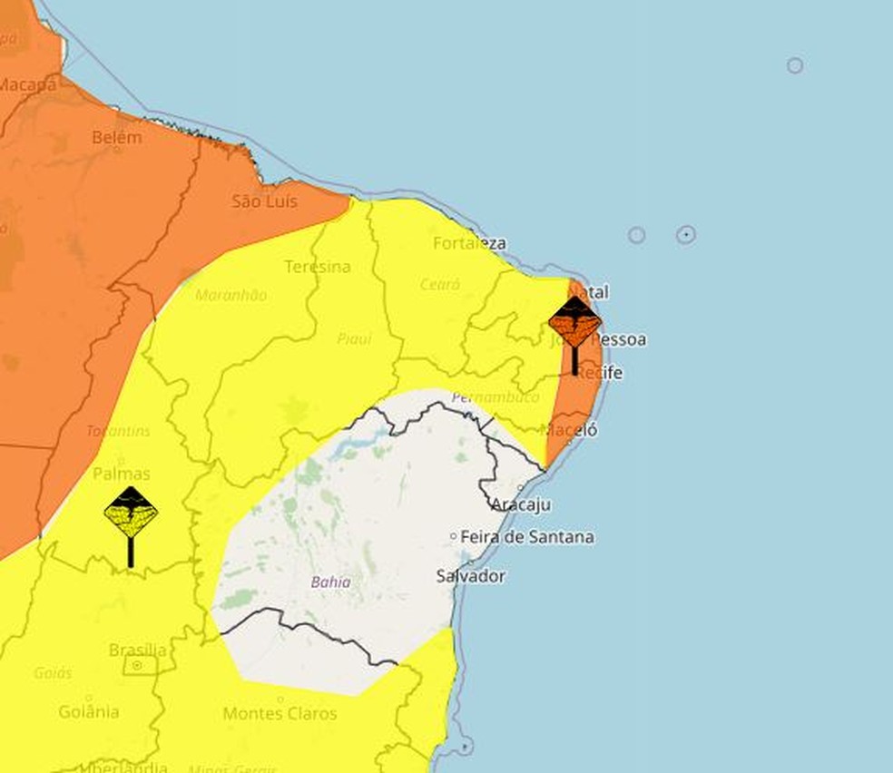 Inmet prev&ecirc; chuvas em todo o RN at&eacute; este s&aacute;bado &mdash; Foto: Divulga&ccedil;&atilde;o/Inmet