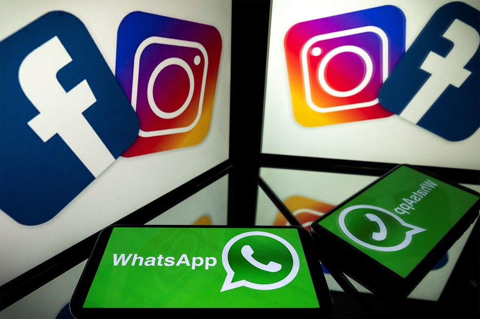 Whatsapp, Facebook e Instagram — Foto: Lionel Bonaventure/AFP