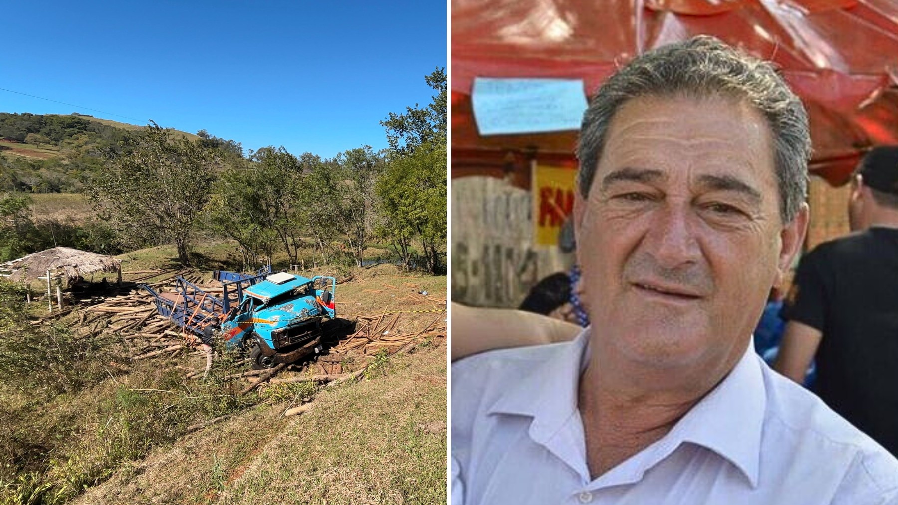 Ex-vereador de Londrina morre após cair em barranco com caminhão carregado