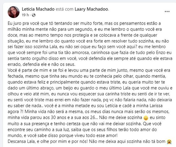 Irmã lamenta morte de jovem agredida em canavial após se negar a fazer teste de HIV — Foto: Reprodução/Facebook