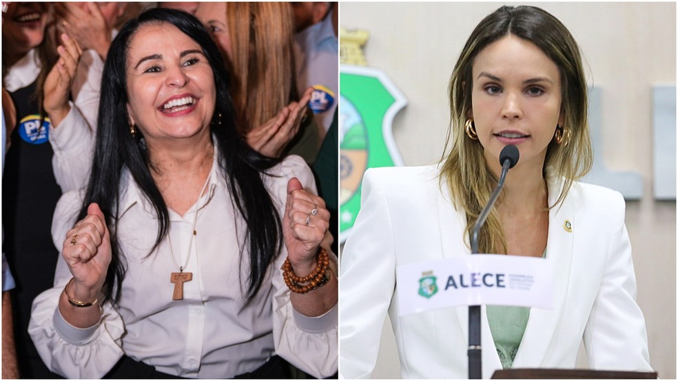 Alcyvania Pinheiro (esquerda) e Gabriella Aguiar (direita), candidatas à vice-prefeita de Fortaleza nas chapas de André Fernandes e Evandro Leitão, respectivamente — Foto: Divulgação