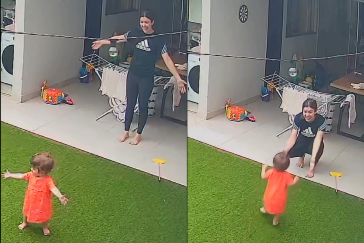 Bebê de 1 ano viraliza com reação mágica ao sentir e ver a chuva pela 1ª vez