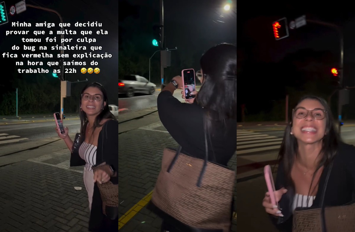Motorista viraliza ao contestar multa e desvendar mistério de semáforo com 'vida própria' em SC; VÍDEO