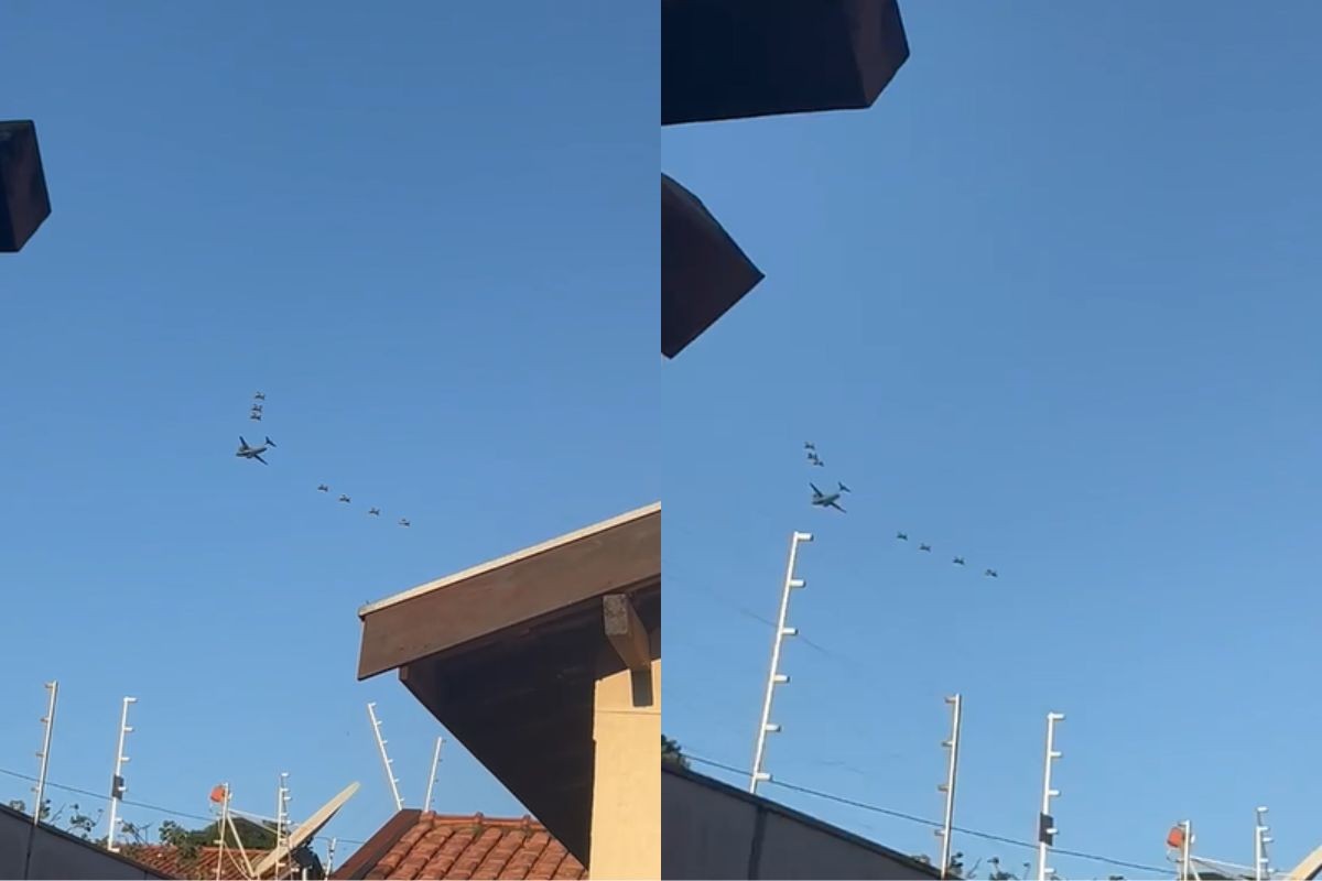F-39 Gripen e KC-390: aeronaves supersônicas cruzam o céu de Campo Grande e chamam atenção; entenda