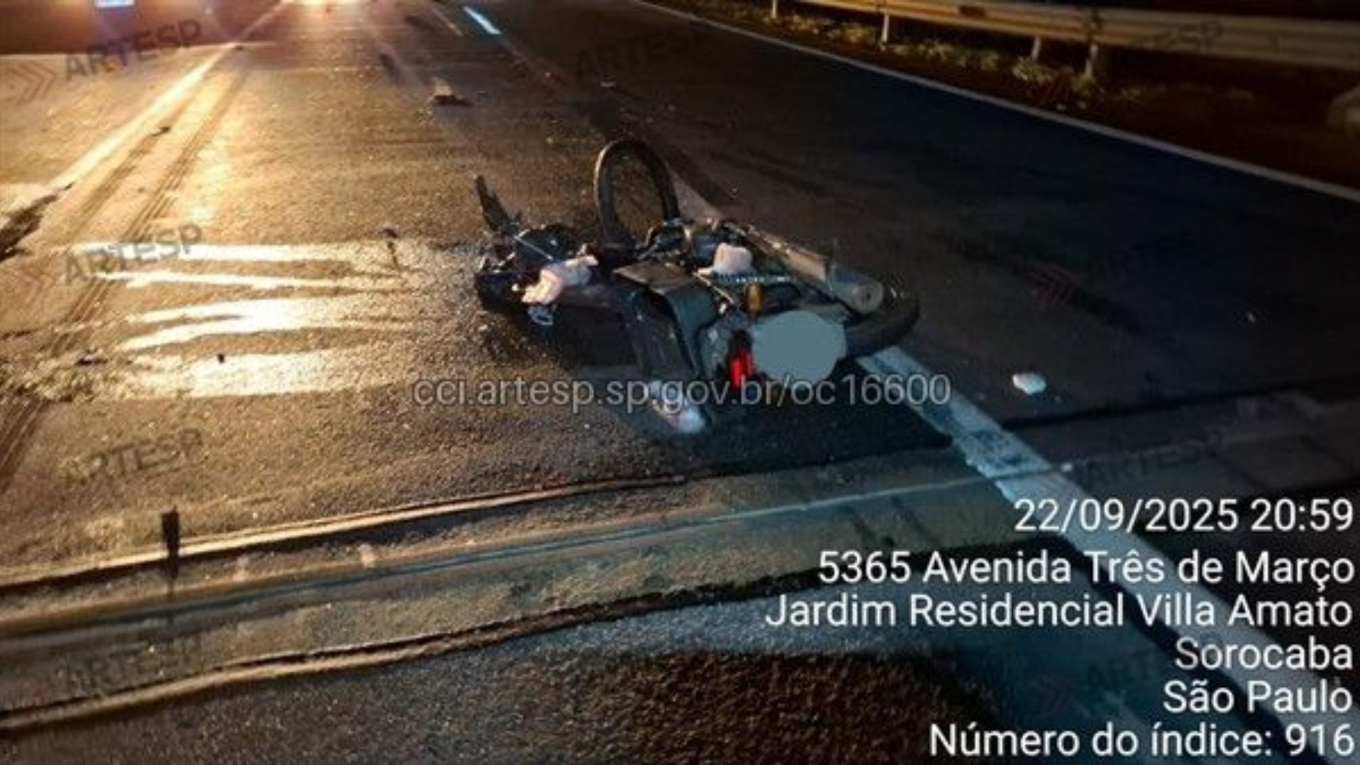 Motociclista morre ao ser atropelado por caminhão em rodovia de Sorocaba