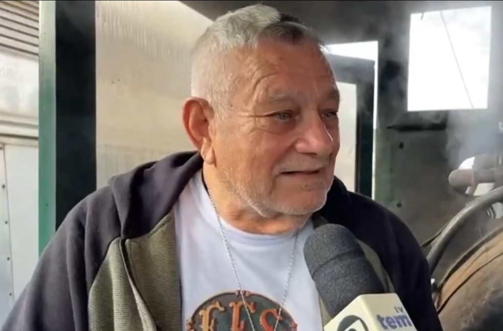 Agenor Almeida trabalhou por 30 anos nas antigas EFS e Fepasa — Foto: Reprodução/TV TEM