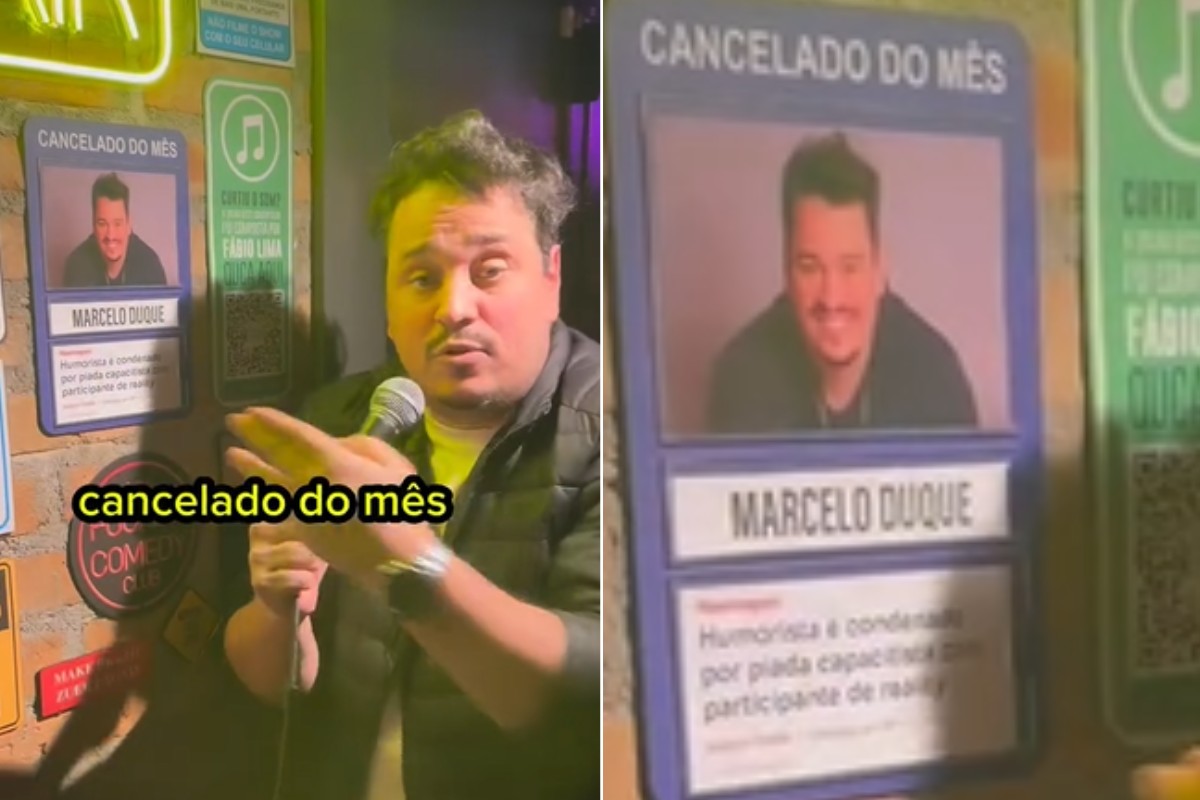 Humorista condenado por piada de cunho capacitista diz ser o 'cancelado do mês' e pede ajuda da plateia; VÍDEO