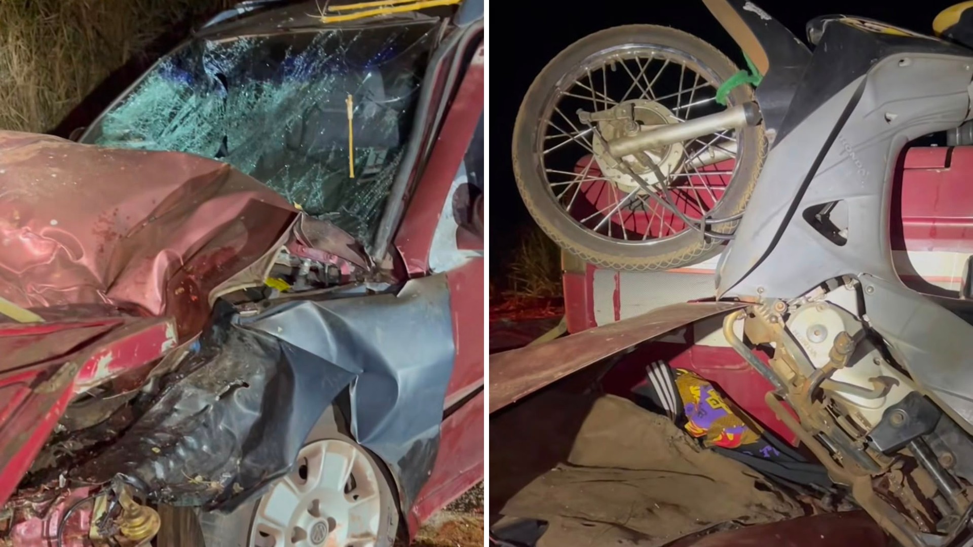 Homem é atropelado e prensado por carro após ajudar casal com pneu de moto furado em vicinal no interior de SP