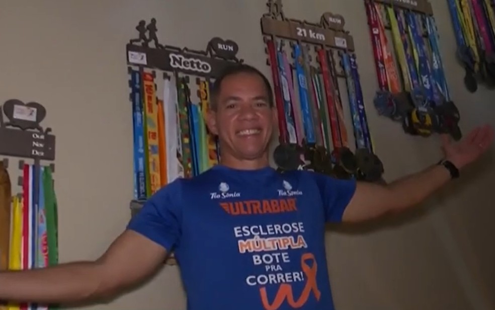 Ultramaratonista lida com doença há 14 anos — Foto: TV Santa Cruz