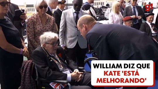 Príncipe William diz a veterano de guerra que Kate Middleton 'está melhorando' - Programa: G1 Mundo 