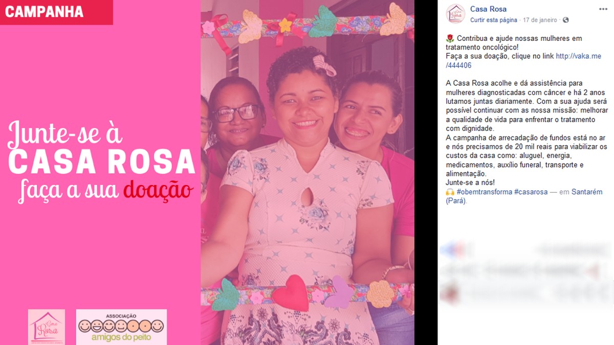 Casa Rosa faz 'vaquinha' online para ajudar mulheres a vencer o câncer ...