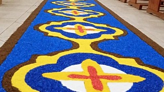 Tapete na Matriz Imaculada Concei&ccedil;&atilde;o &mdash; Foto: Ladiane Anselmo