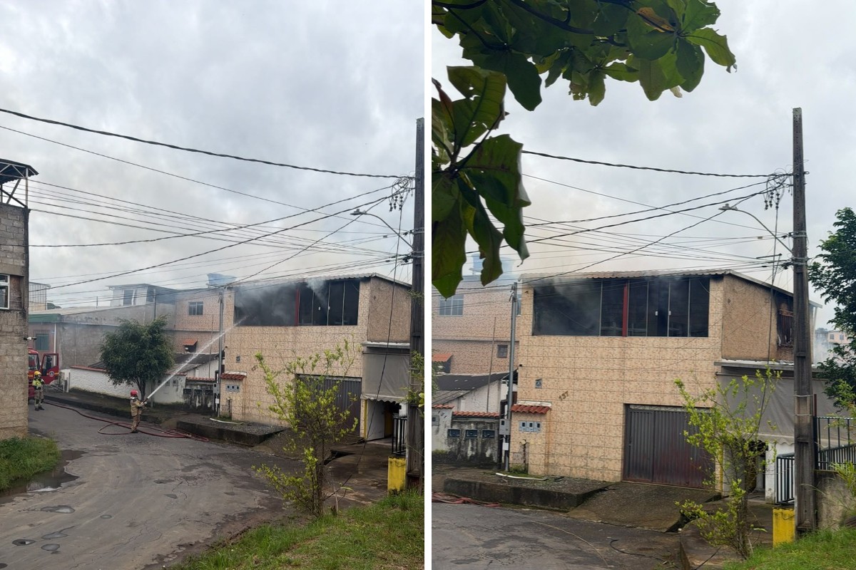 Incêndio atinge casa no bairro Benfica, em Juiz de Fora