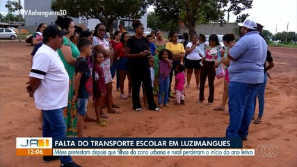 Mães protestam contra a falta de transporte escolar em Luzimangues
