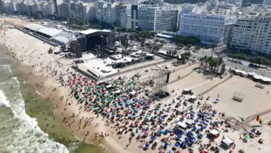 Palco de Madonna vira atração turística em Copacabana - Programa: Jornal Nacional 