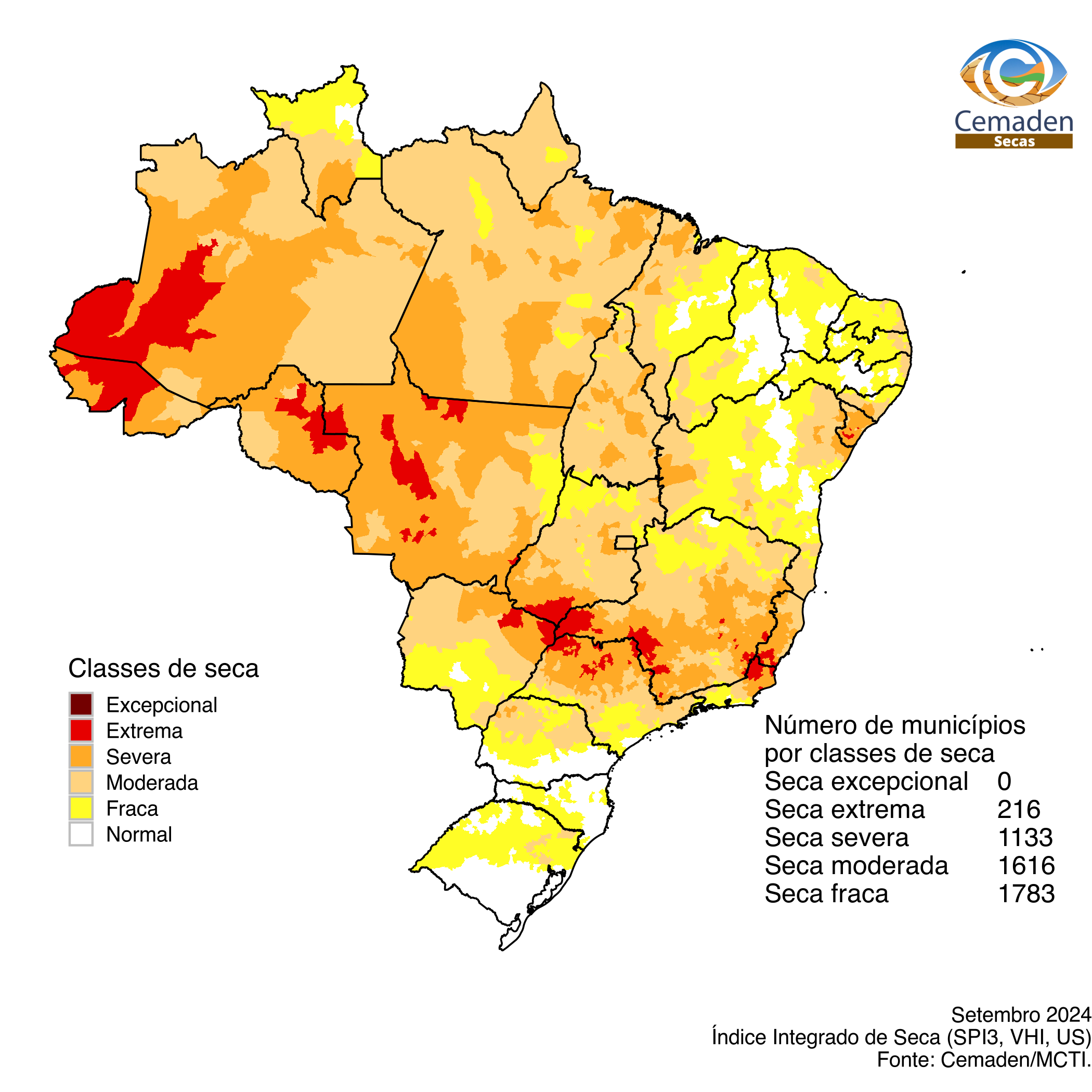 Mato Grosso do Sul tem 15 cidades em condições de seca severa ou extrema