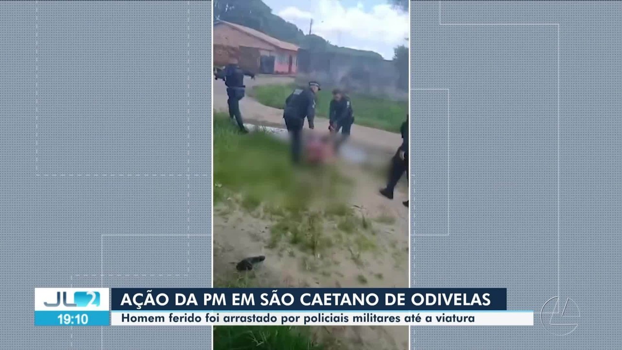 PM arrasta homem ferido até viatura durante ação em São Caetano de Odivelas; caso é investigado
