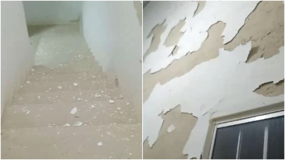 Morador de Itapebussu teve a parede da casa danificada durante o tremor de terra na cidade de Maranguape. — Foto: Arquivo pessoal