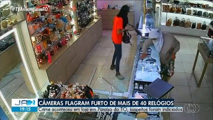 Câmeras de segurança flagram furto de mais de 40 relógios em Paraíso do Tocantins
