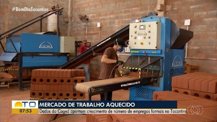 Pesquisa aponta crescimento em empregos formais no Tocantins