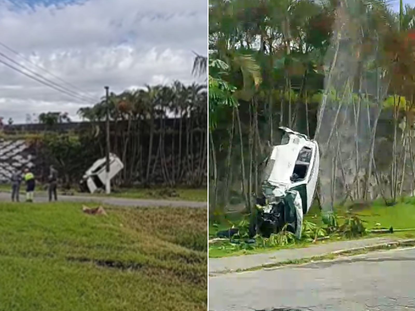 
Motorista cai de viaduto de 10 metros, é ejetado do carro e fica em estado grave; VÍDEO