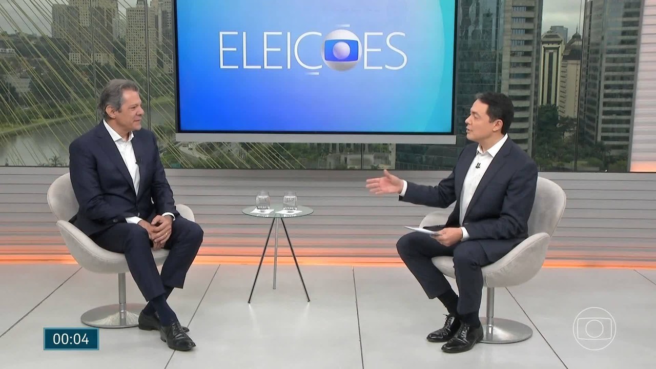 TV Globo entrevista Fernando Haddad (PT)