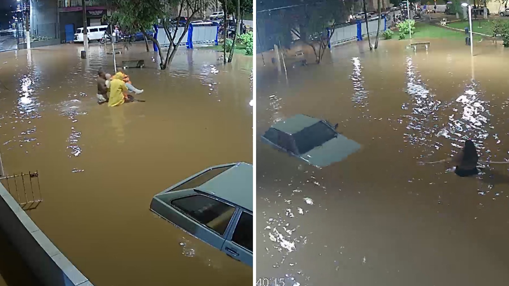 VÍDEO: Homem é resgatado de enchente e carro submerso é puxado por corda em Atibaia, SP