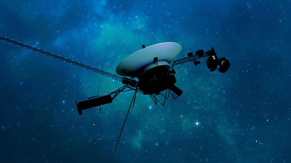 Voyager 1 em uma ilustração artística — Foto: NASA/JPL-Caltech