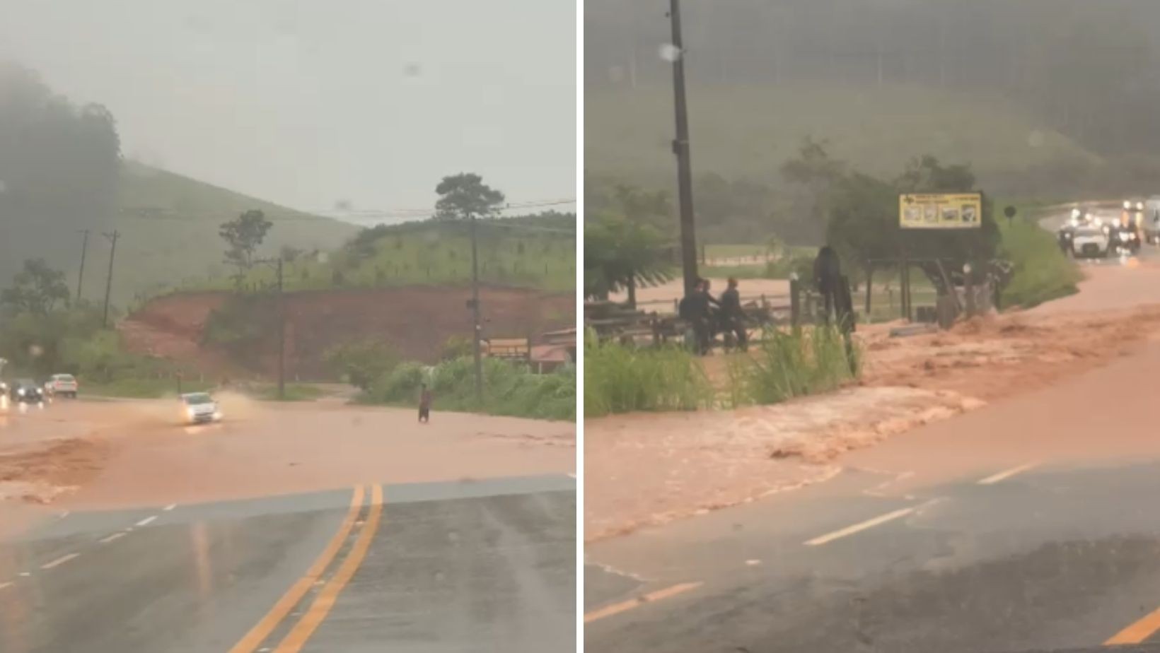 Vídeo: Rodovia Oswaldo Cruz fica alagada após chuva e Taubaté registra estragos