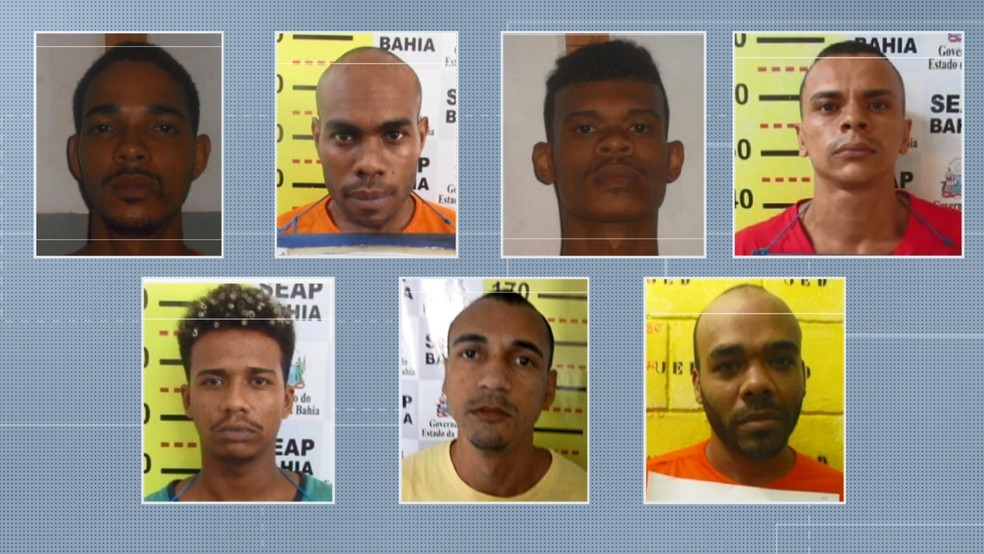 Detentos que fugiram no último sábado do Complexo Penal de Salvador — Foto: Arte/TV Bahia