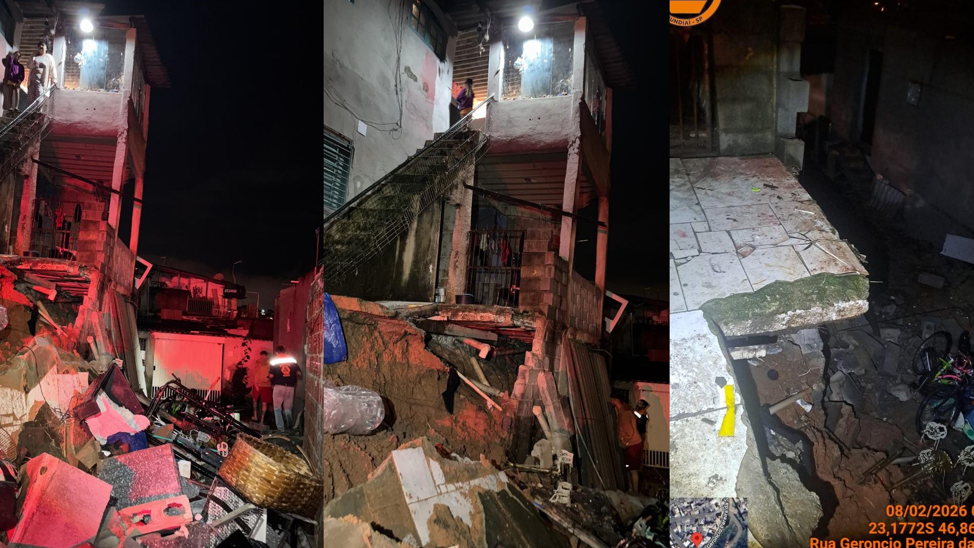 Chuva provoca deslizamentos de terra, queda de ponte e alagamentos em ruas e casas na região de Jundiaí