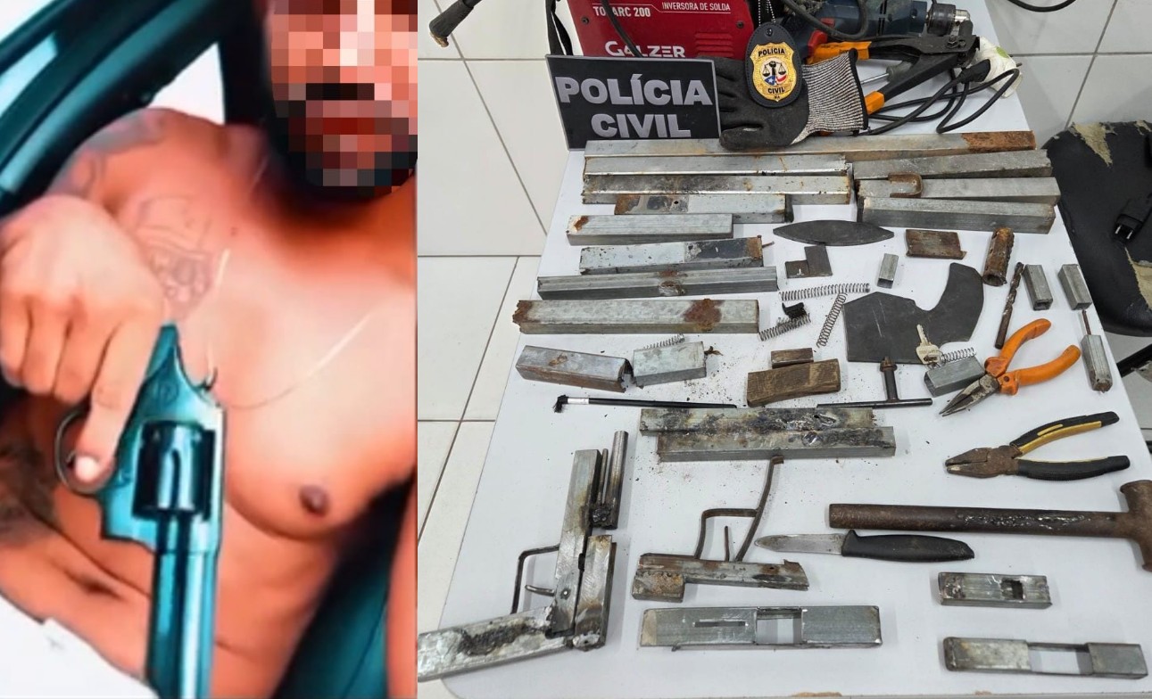 Homem é preso em Timon por fabricar armas caseiras e postar vídeo com revólver