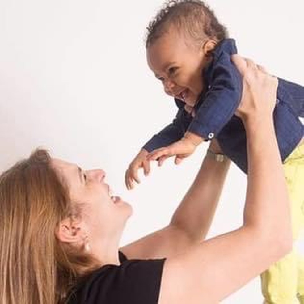 "Ele é o filho que eu fui buscar", conta Valéria — Foto: Arquivo Pessoal