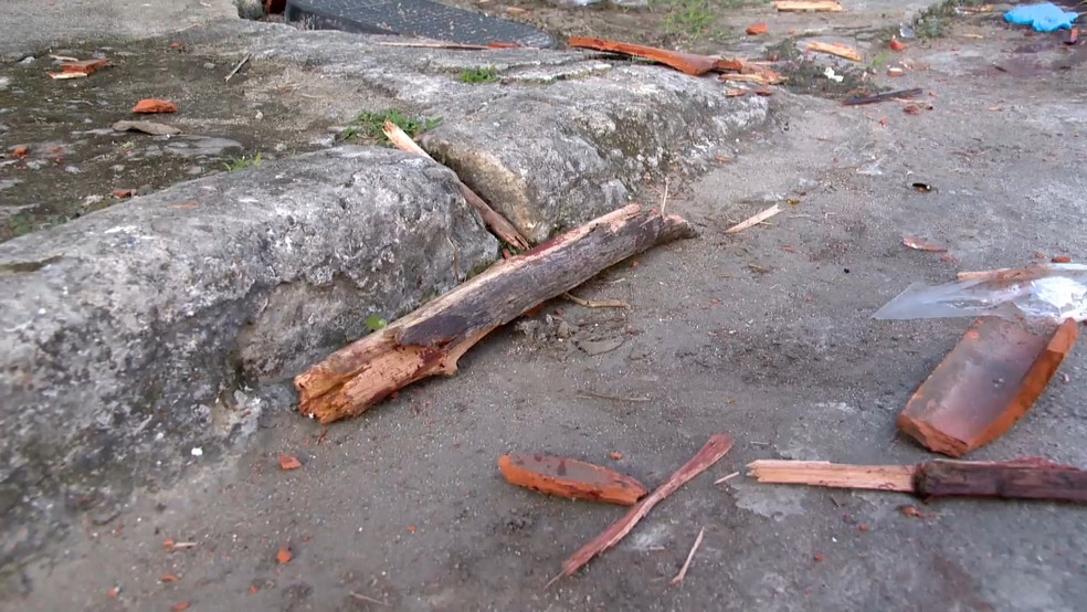 Homem foi morto com golpes de madeira, barras de ferro e pedradas em Vitória — Foto: Reprodução/TV Gazeta