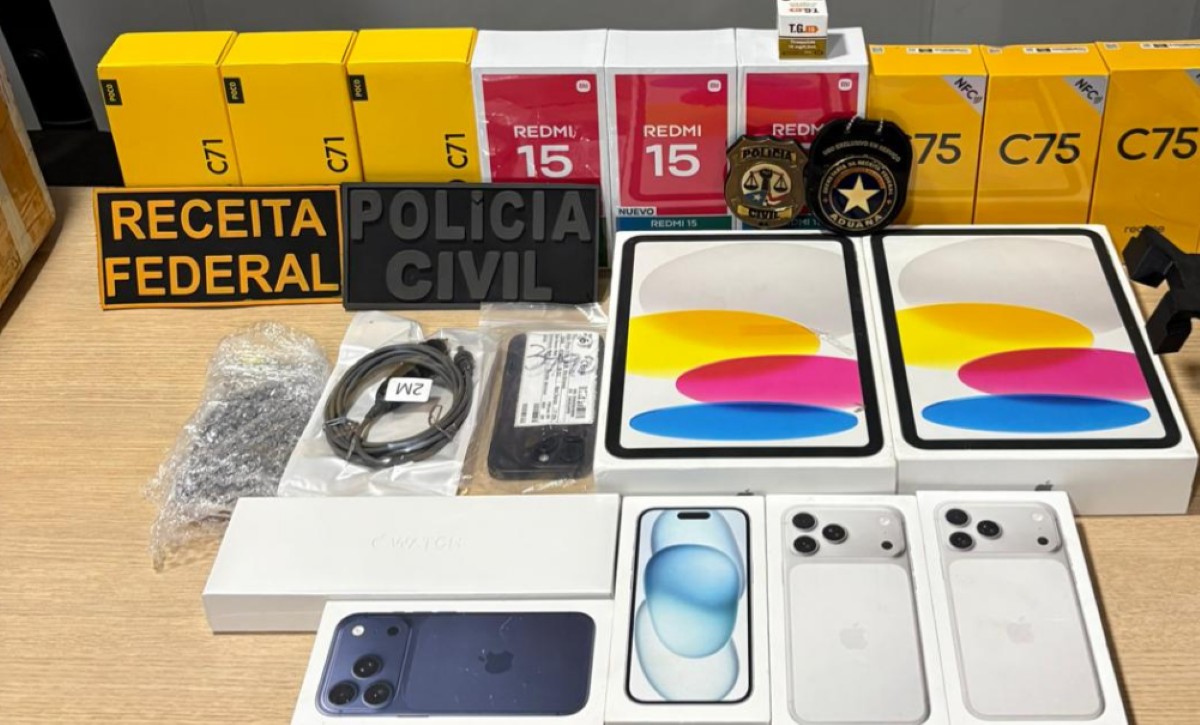 Receita Federal e Polícia Civil apreendem aparelhos eletrônicos em operação contra fraude fiscal no MA