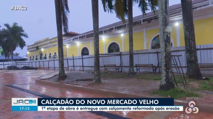 1ª etapa de obra no Mercado Velho é entregue com calçamento reformado após erosão
