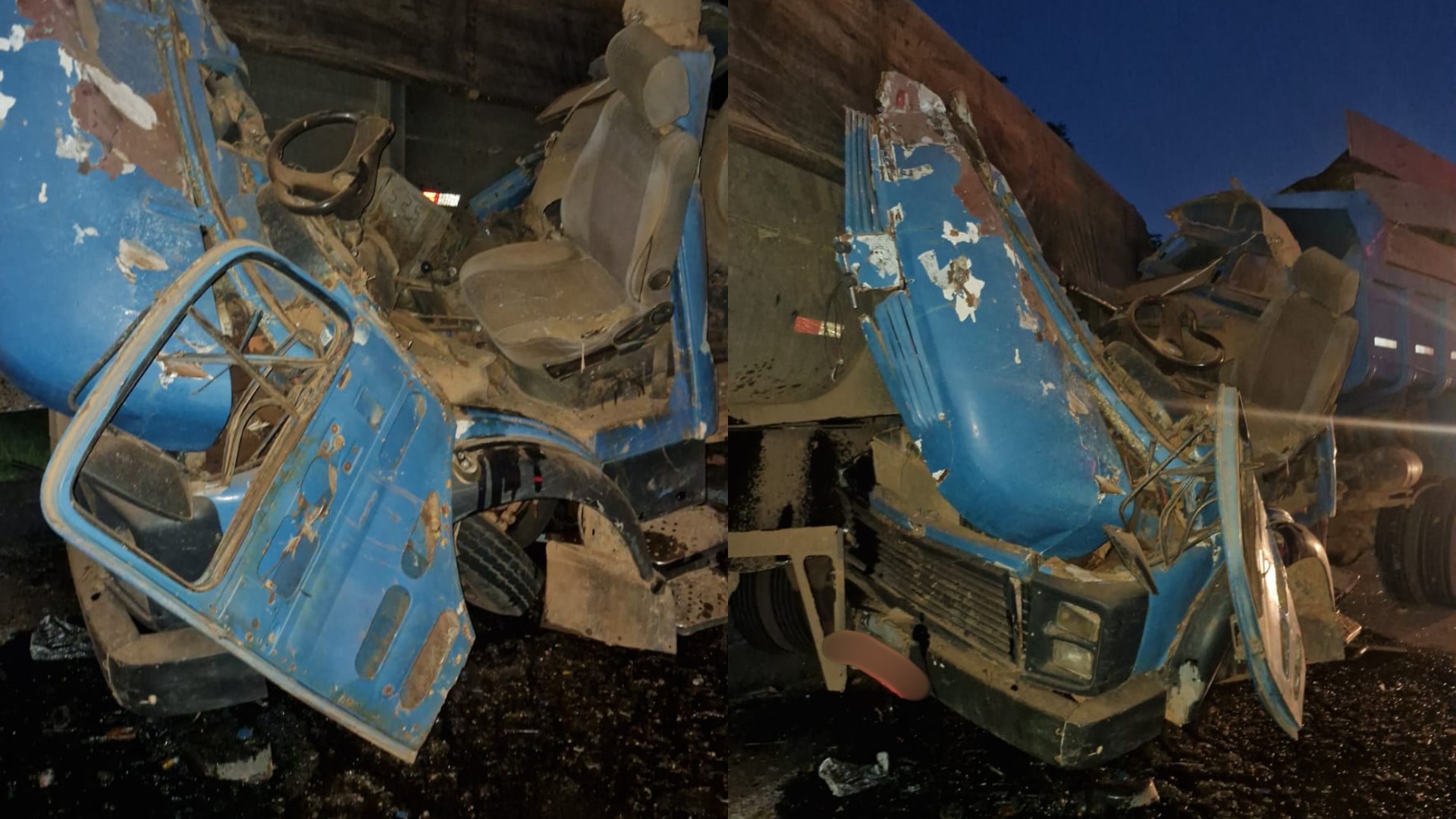 Caminhoneiro morre ao bater na traseira de carreta e ser arremessado para fora da cabine na BR-050 em MG