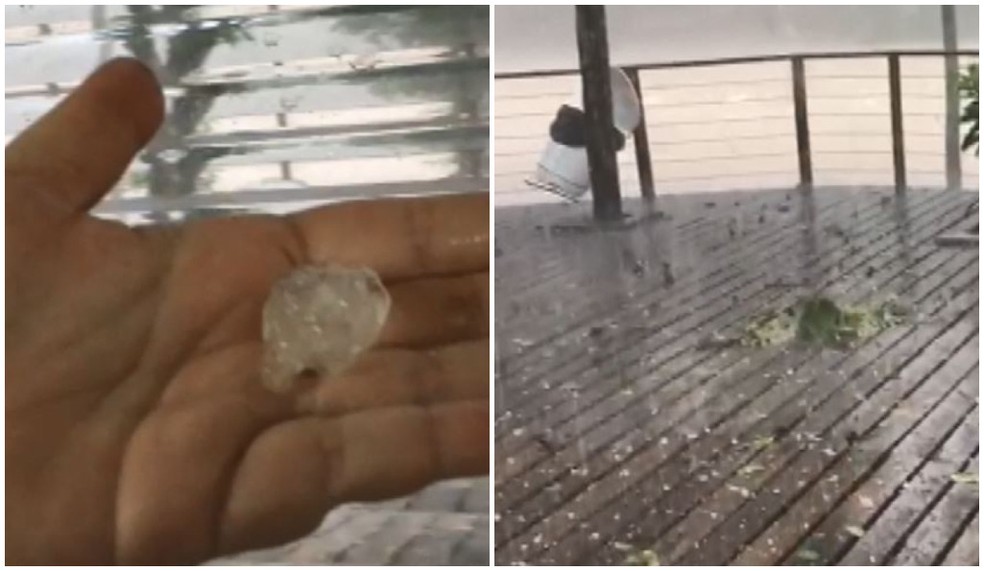 Chuva de granizo atingiu São José do Rio Pardo nesta quarta-feira (18) — Foto: Ary Molinari/Arquivo Pessoal