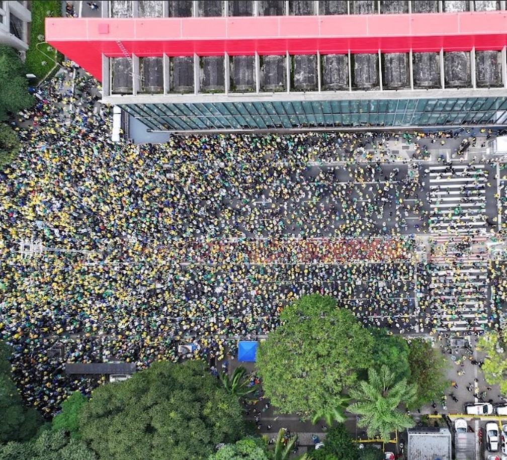 Foto usada na contagem de pessoas no ato na Paulista pró-anistia — Foto: Reprodução/Monitor do Debate Político no Meio Digital & More in Common
