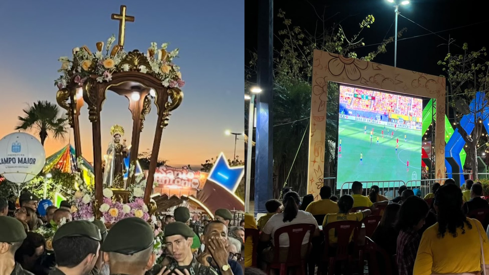 Fé e Copa do Mundo: procissão de Santo Antônio termina com transmissão de jogo do Brasil em Campo Maior