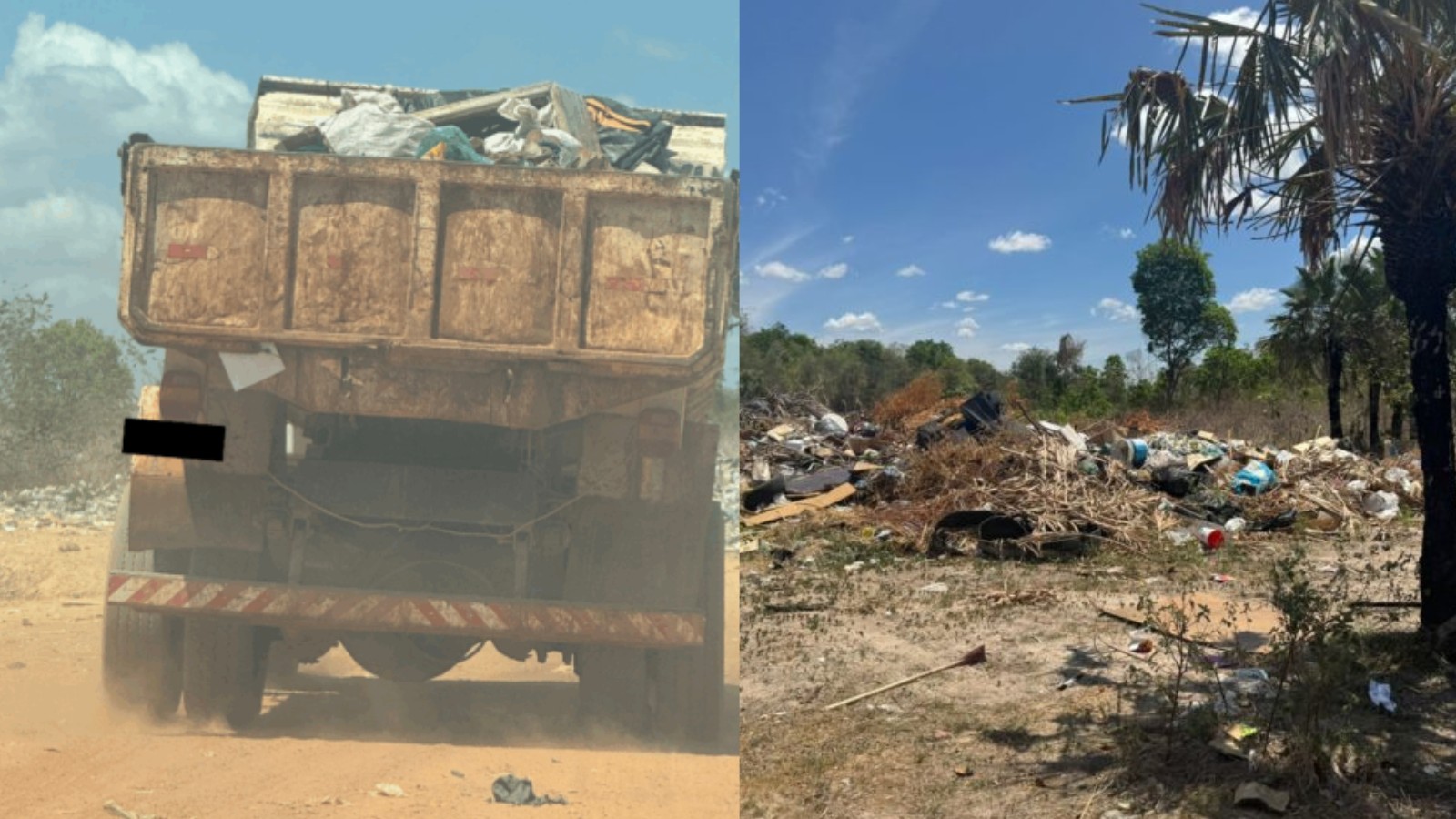 Ministério Público flagra caçamba de prefeitura municipal despejando lixo em local irregular no Piauí