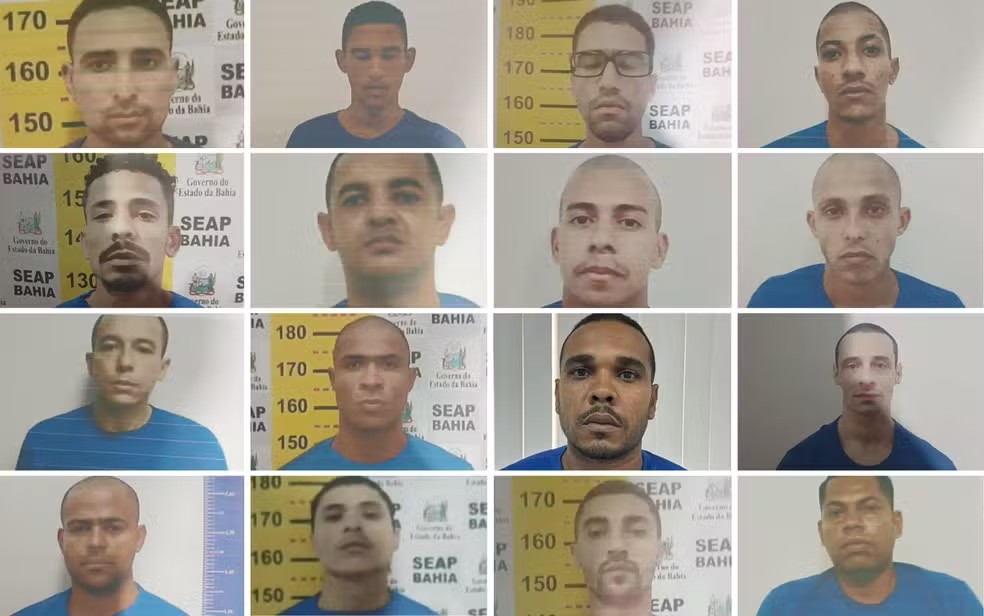 Lista de detentos que fugiram de penitenciária da Bahia. — Foto: Divulgação/Seap